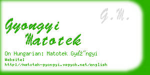 gyongyi matotek business card